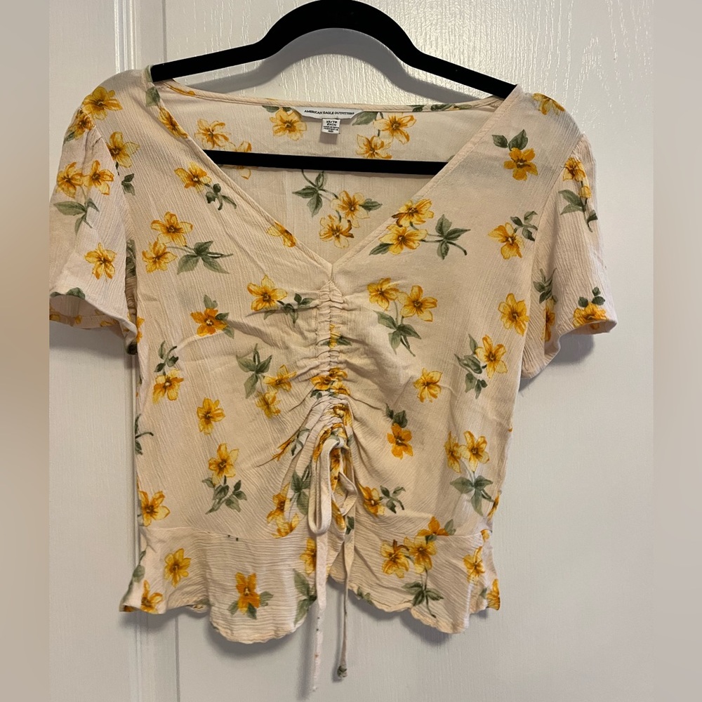American Eagle printed crop top, Size XS, Worn Lightly